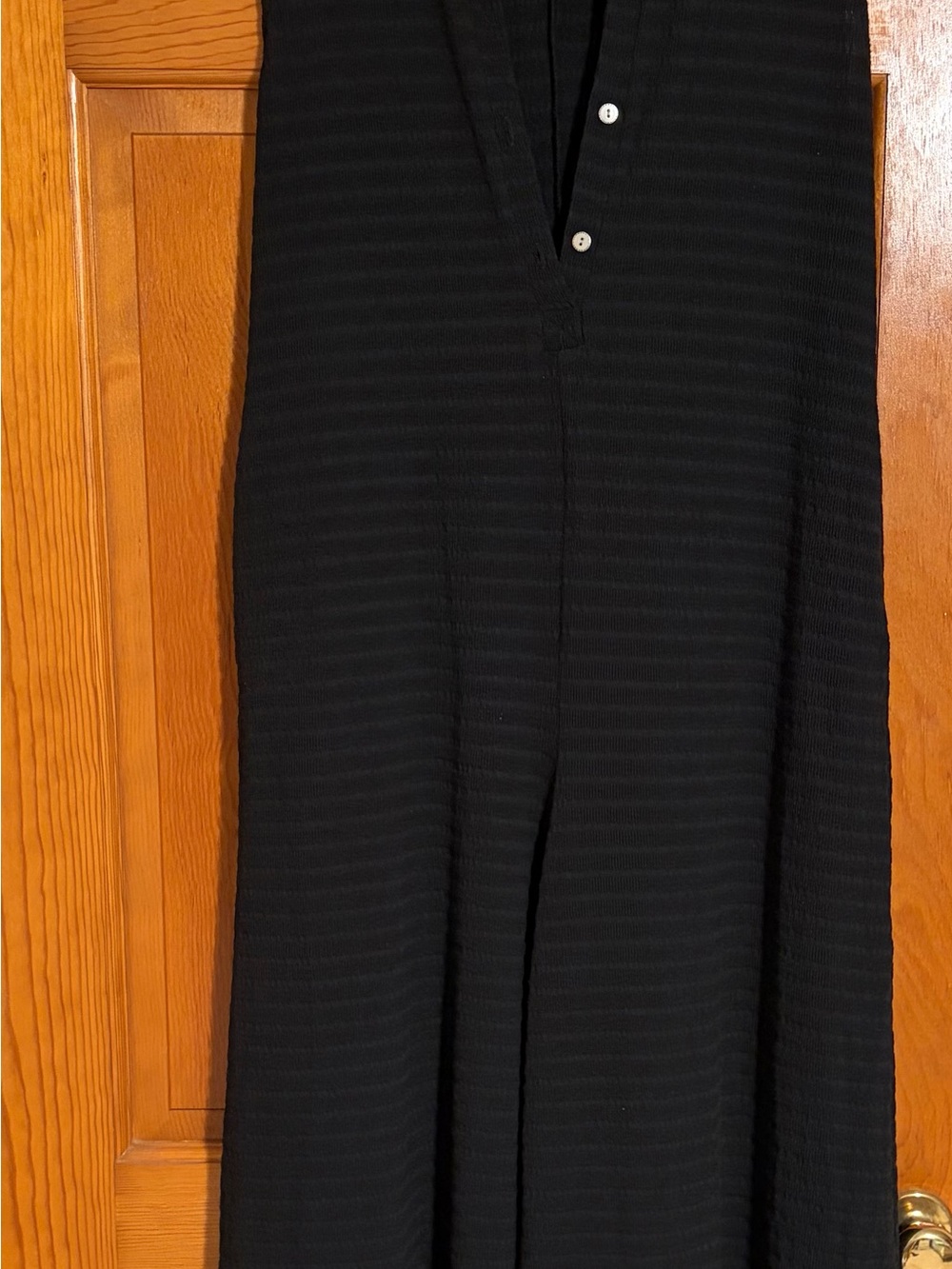 Three Bird Nest Black Ribbed V-Neck Jumpsuit